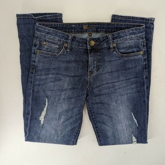 KUT FROM THE KLOTH Distressed Straight Leg Jeans - Picture 1 of 9